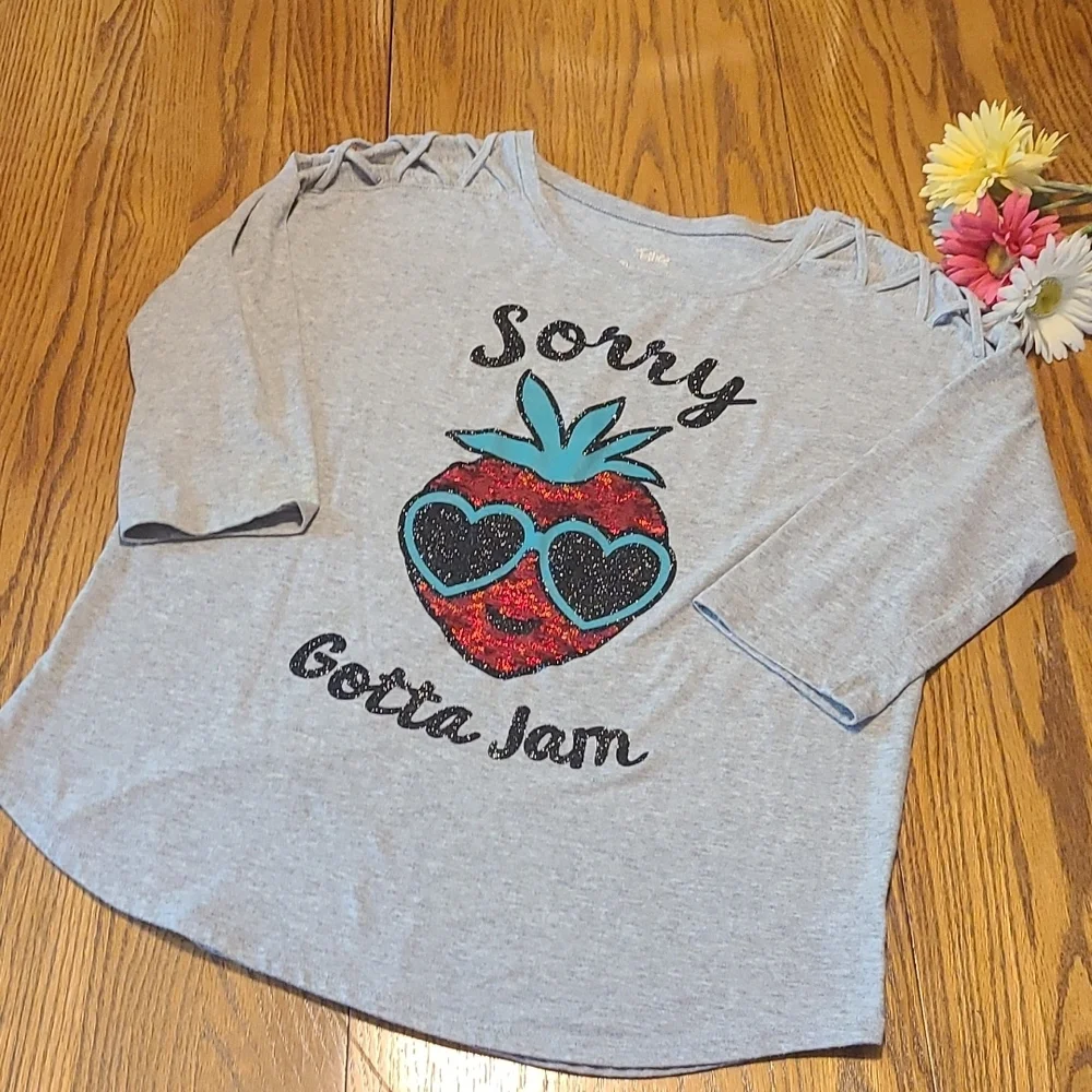Justice Strawberry Top Criss Cross Shoulders - Girl's 20